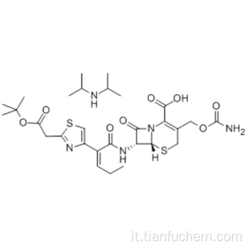 [6R- [6alpha, 7beta (Z)]] - 3 - [[(amminocarbonil) ossi] metil] -7 - [[2- [2 - [[(1,1-dimetiletossi) carbonil] ammino] -4- acido tiazolil] -1-oxo-2-pentenil] ammino] -8-oxo-5-tia-1-azabiciclo [4.2.0] ott 2-ene-2-carbossilico comp. con N- (1-metiletil) -2-